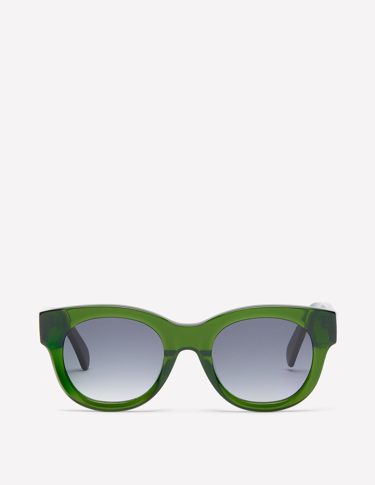 Round Acetate Sunglasses-Crystal Olive