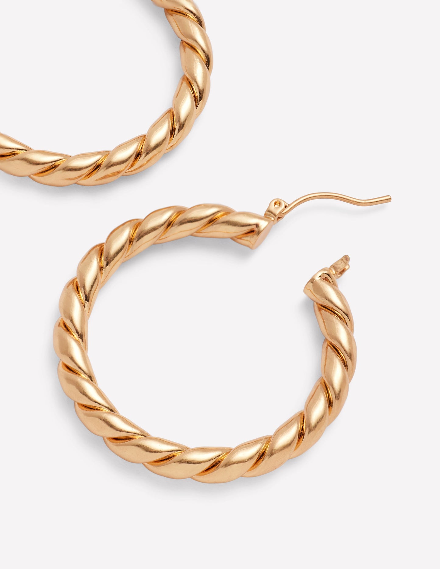 Large Chunky Twist Hoops-Gold