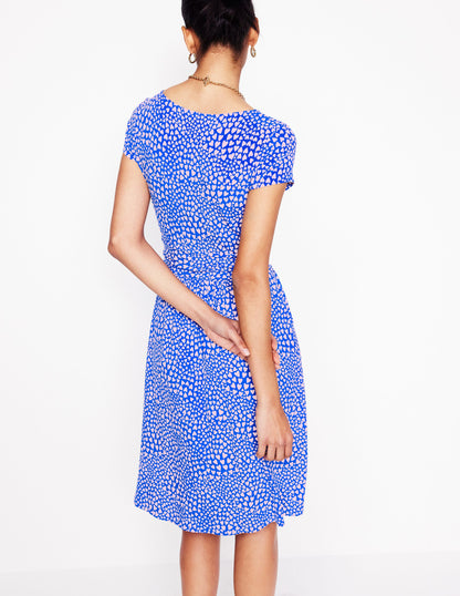 Amelie Jersey Dress-Gallery Blue, Heart Cluster