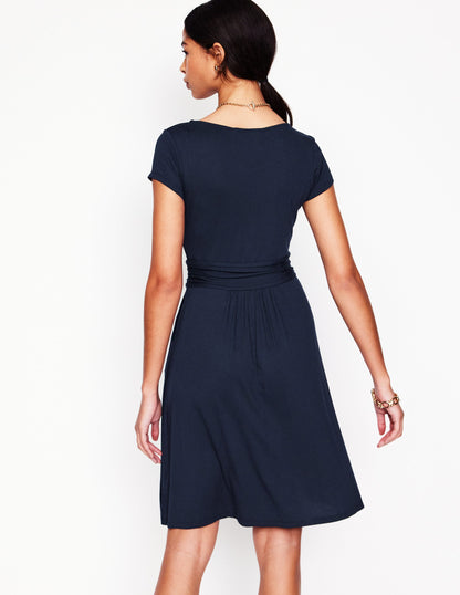 Amelie Jersey Dress-Navy