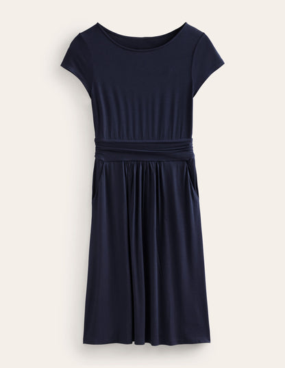 Amelie Jersey Dress-Navy