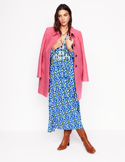 Lily Long Sleeve Midi Dress-Gallery Blue, Leaf Terrace