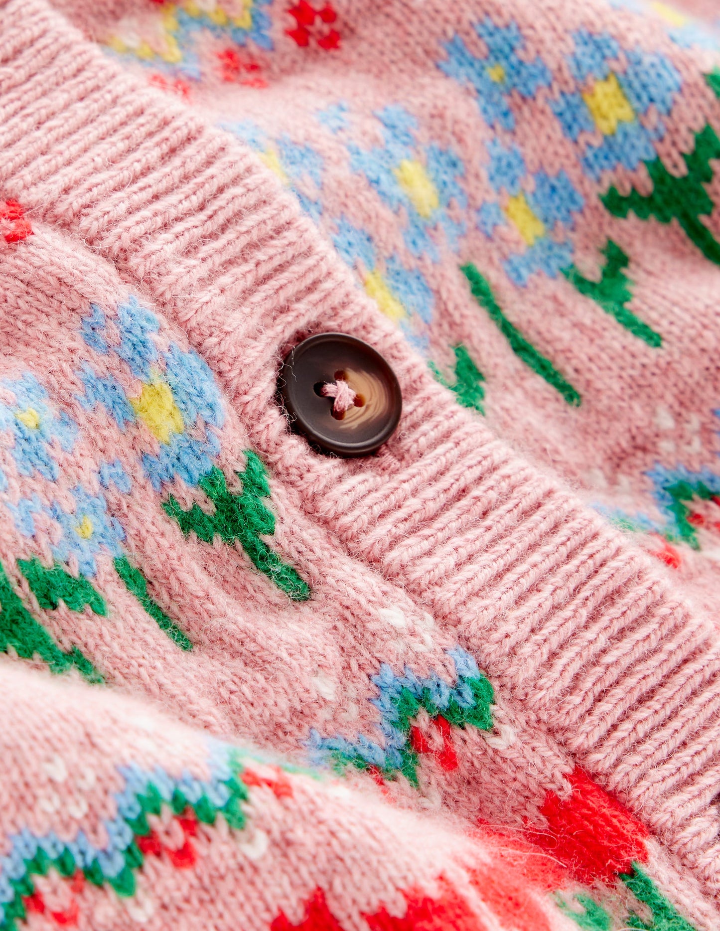 Edie Fair Isle Cardigan-Meadowsweet Pink, Flowers