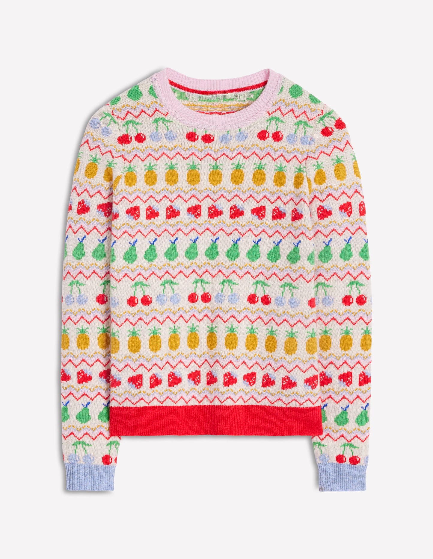 Edie Fair Isle Sweater-Ecru Marl, Fruit