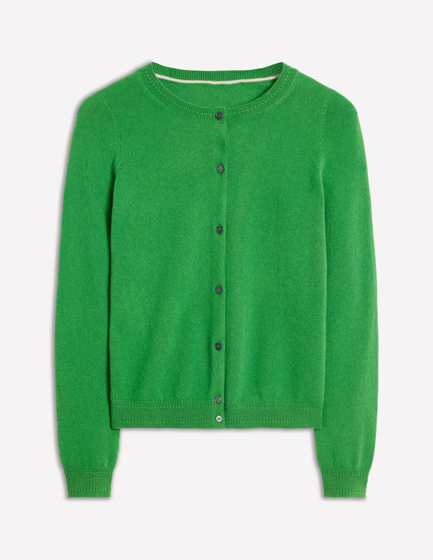 Eva Cashmere Crew Cardigan-Paradise Green