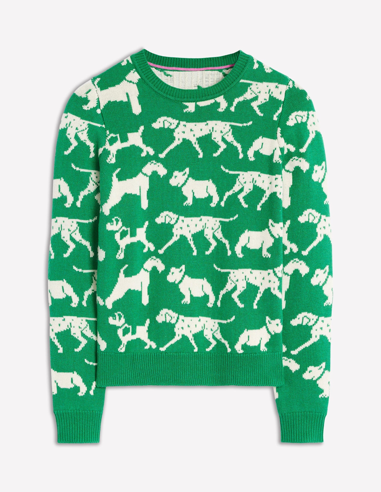 Heather Jacquard Sweater-Sapling Green, Dogs