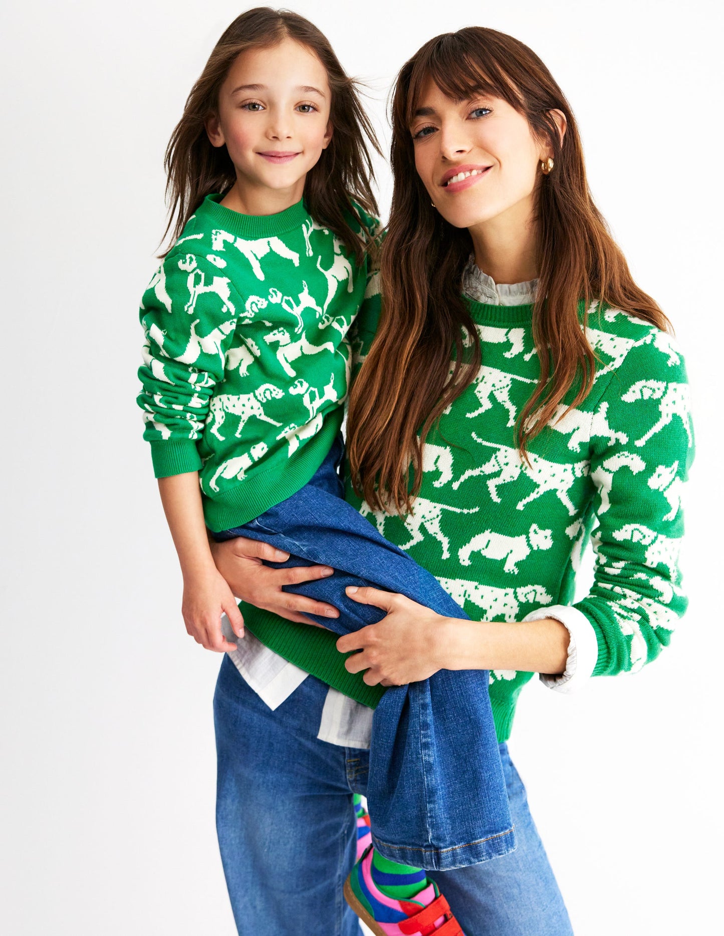 Heather Jacquard Sweater-Sapling Green, Dogs