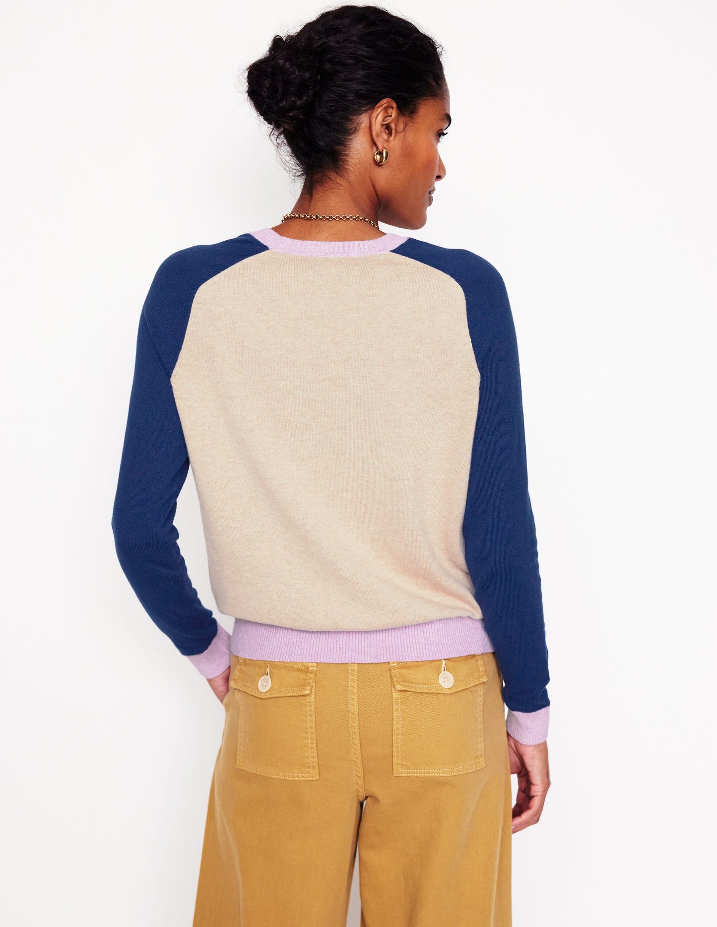 Meg Saddle Sleeve Sweater-Chinchilla Melange,Colourblock