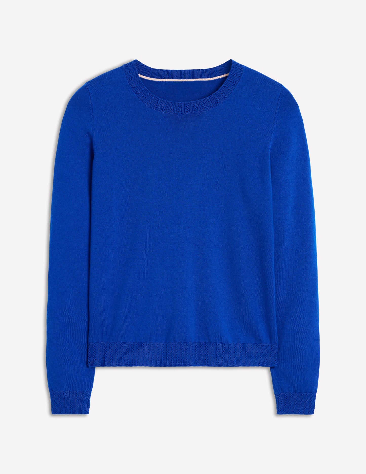 Emilia Cotton Crew Sweater-Bright Blue