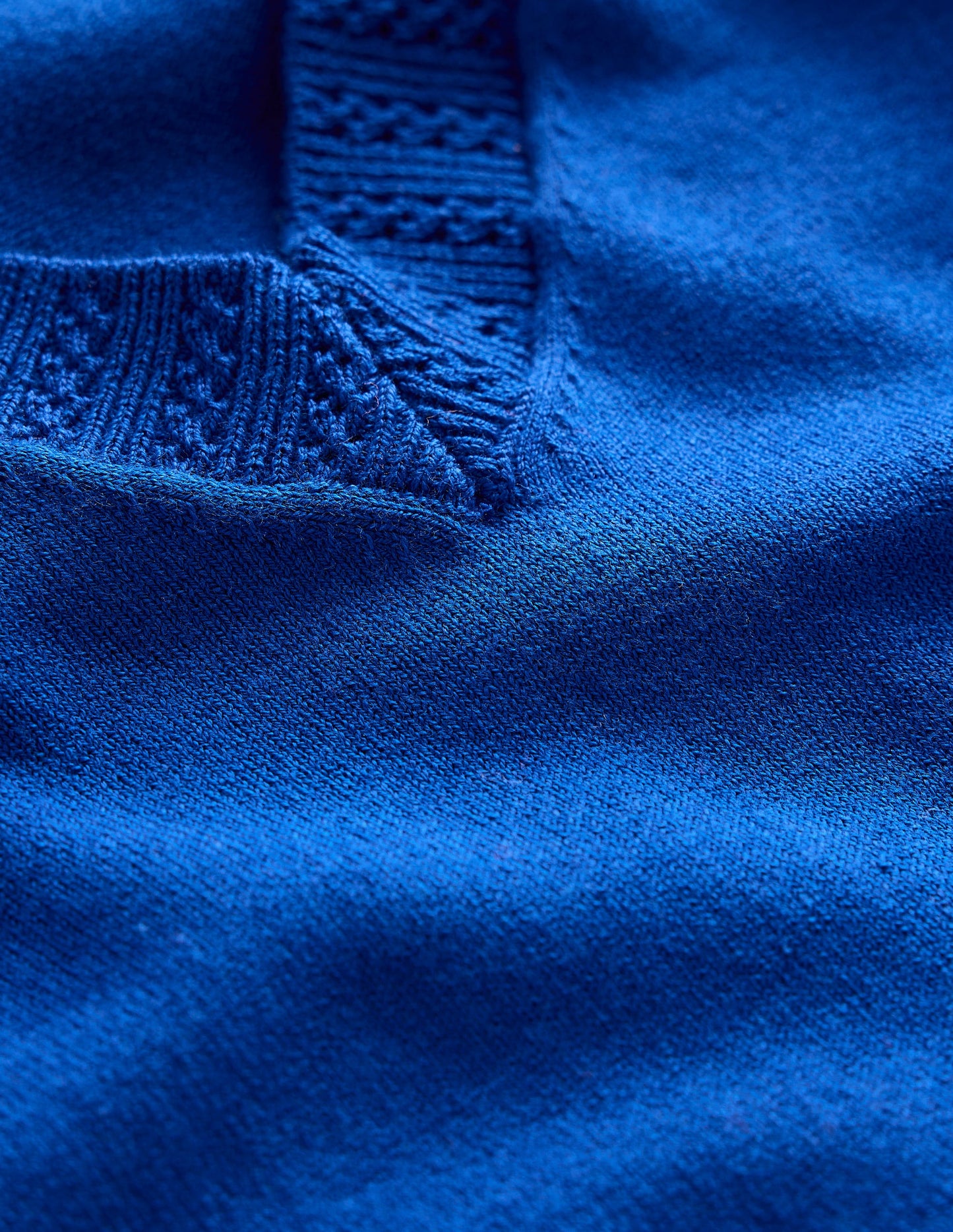 Emilia Cotton V Neck Sweater-Bright Blue