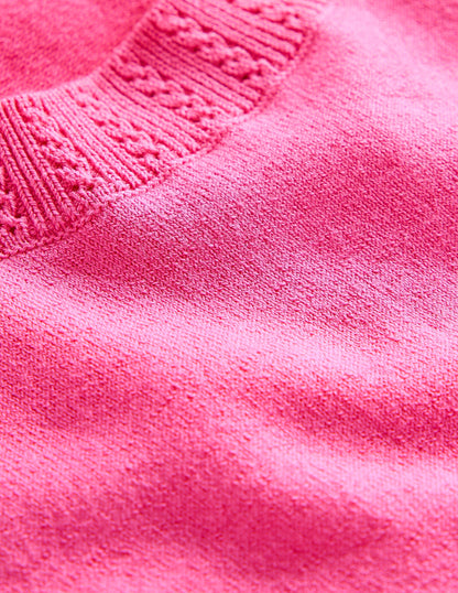 Emilia Cotton Crew Neck Vest-PINK