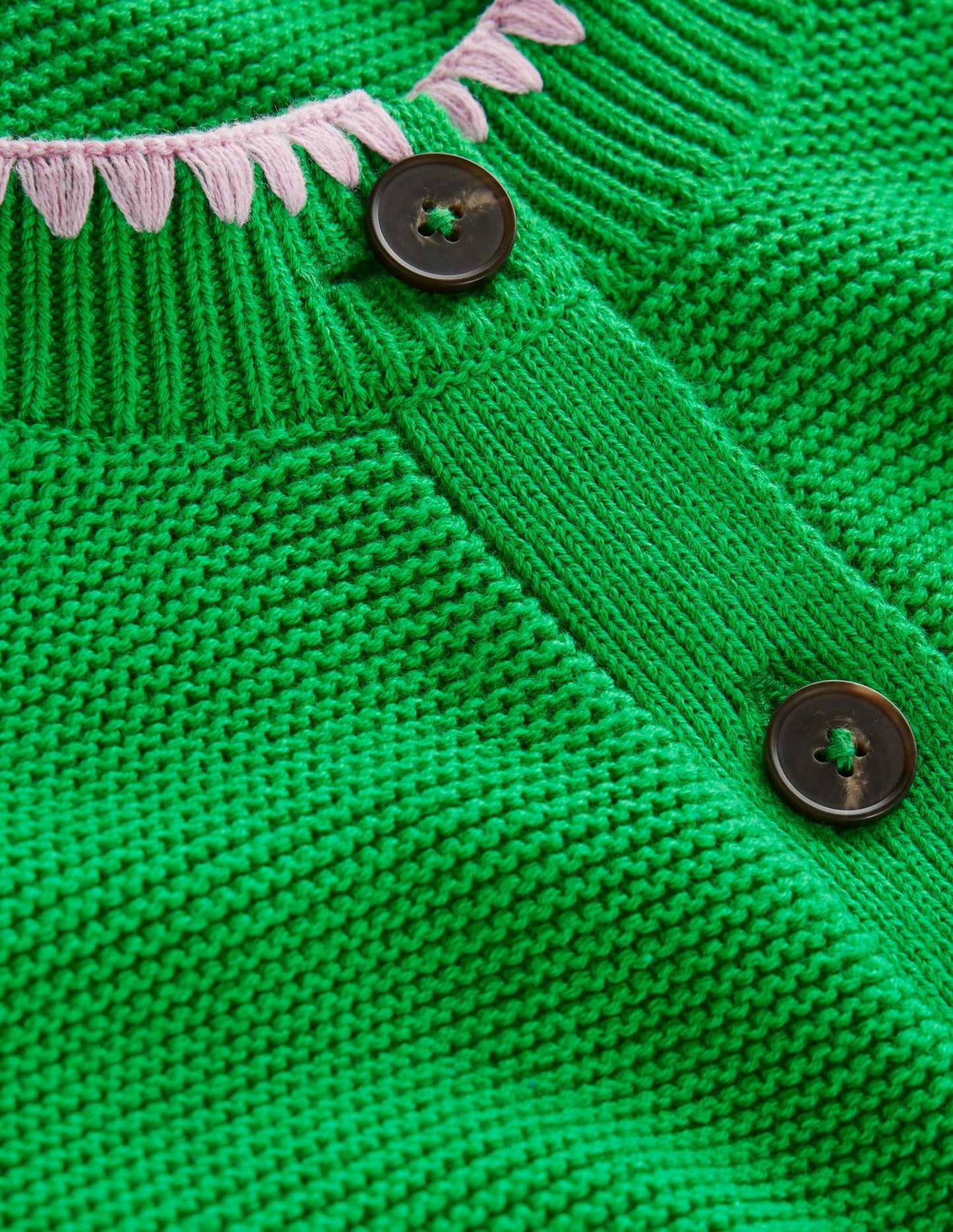 Lena Stitch Detail Cardigan-Rich Emerald