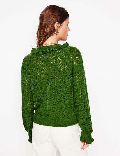 Alice Fluffy Stitch Cardigan-Promenade Green