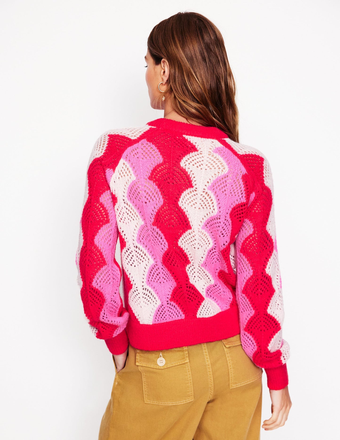 Alice Fluffy Raglan Sweater-Poppy Red/ Chalk/ Tickled Pink