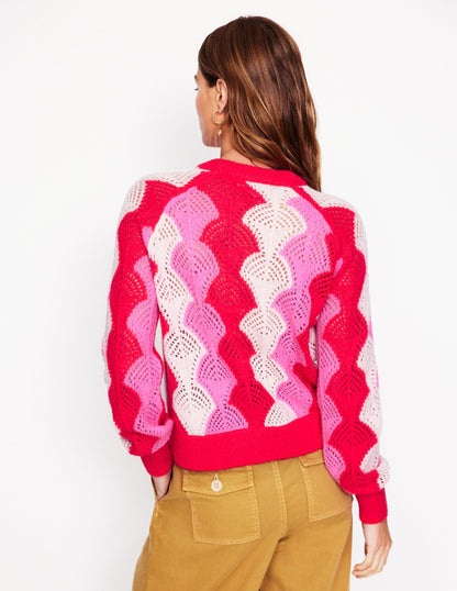 Alice Fluffy Raglan Sweater-Poppy Red/ Chalk/ Tickled Pink