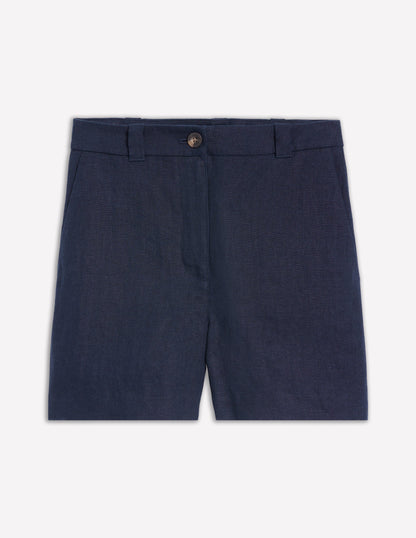 Westbourne Linen Shorts-Navy