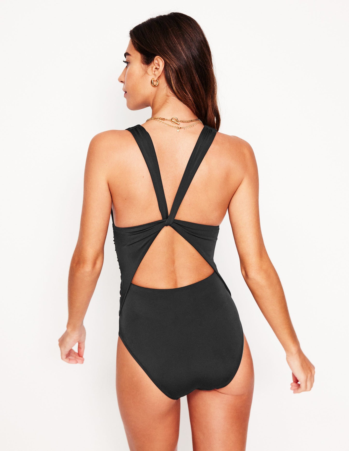 Mykonos Deep V Swimsuit-Black