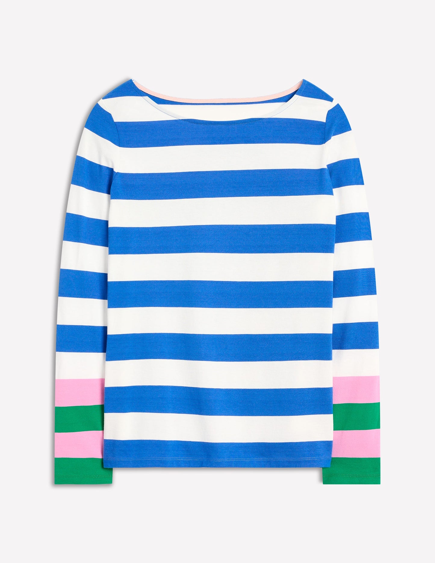 Ella Long Sleeve Breton-Gallery Blue, Emerald Cuff