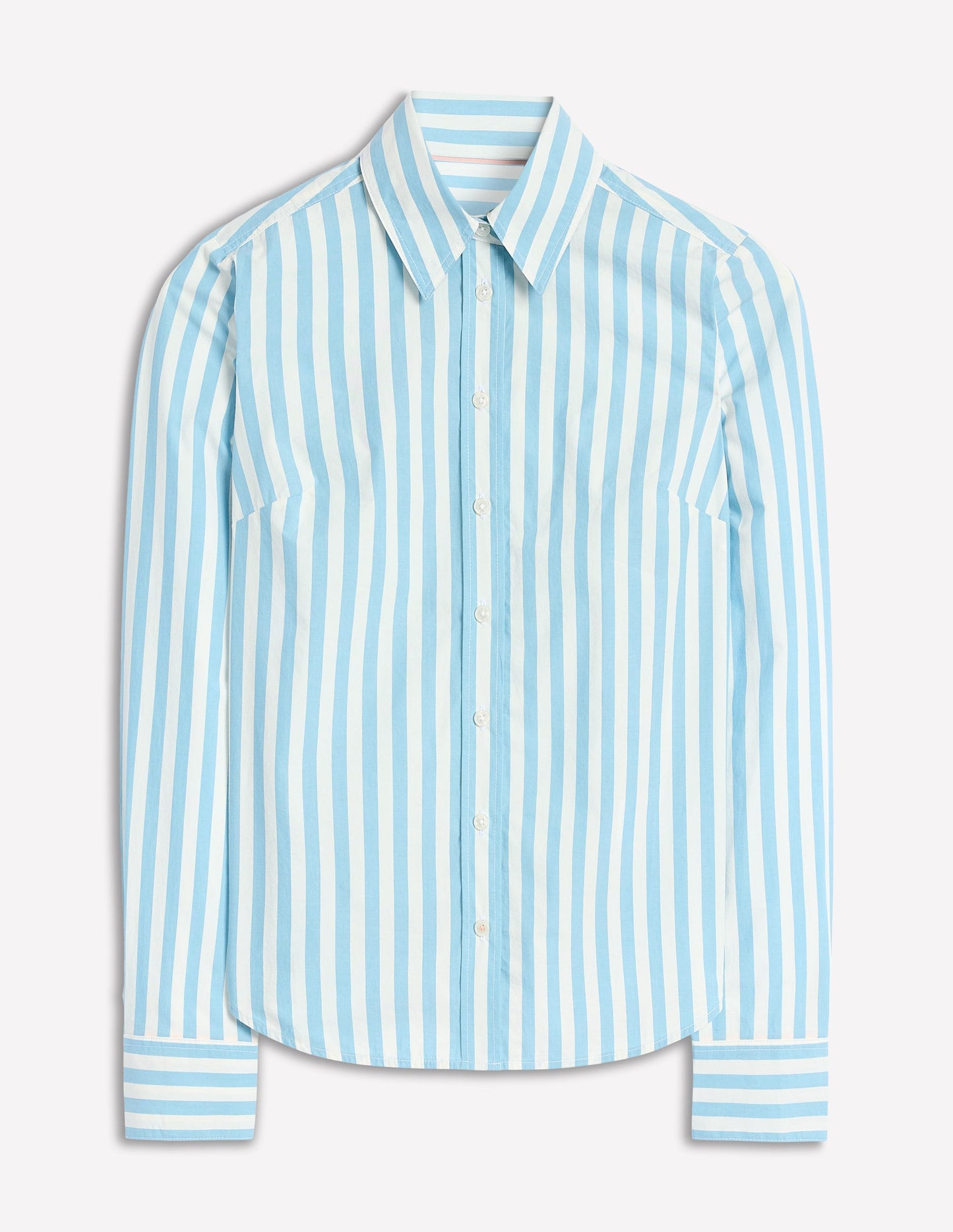 Sienna Cotton Shirt-Duck Egg Blue Stripe