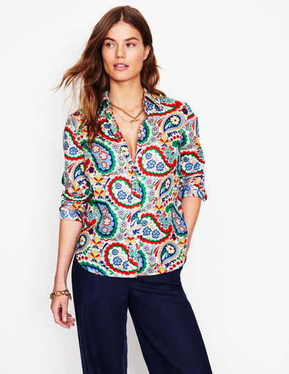 Sienna Linen Shirt-Multi Meadow Pasiley