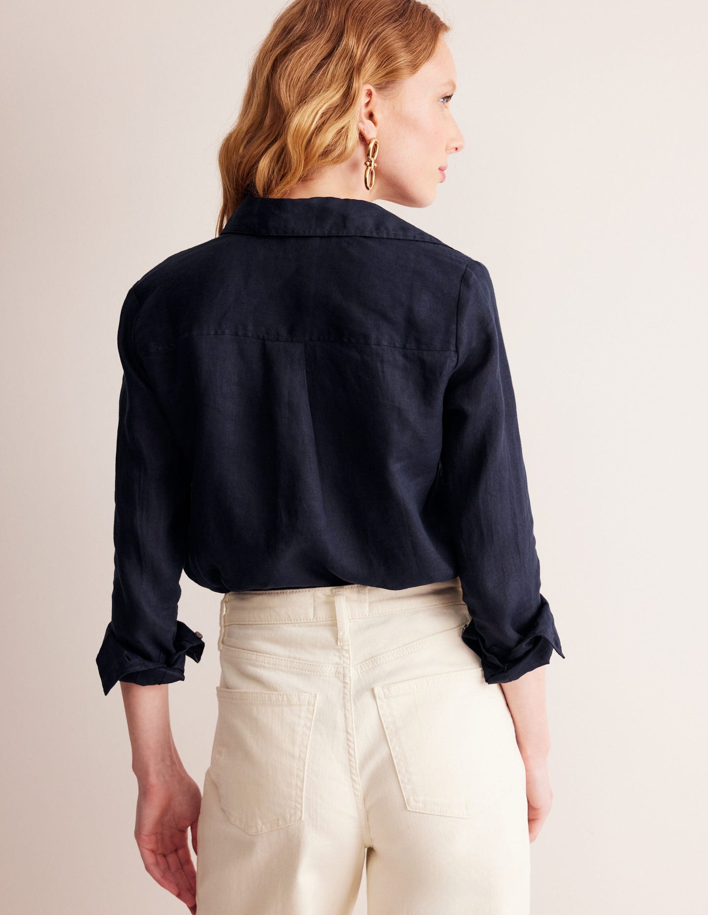 Sienna Linen Shirt-Navy