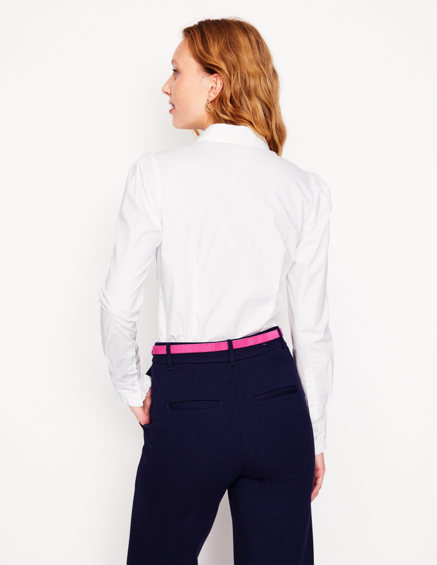 Cara Stretch Cotton Shirt-White