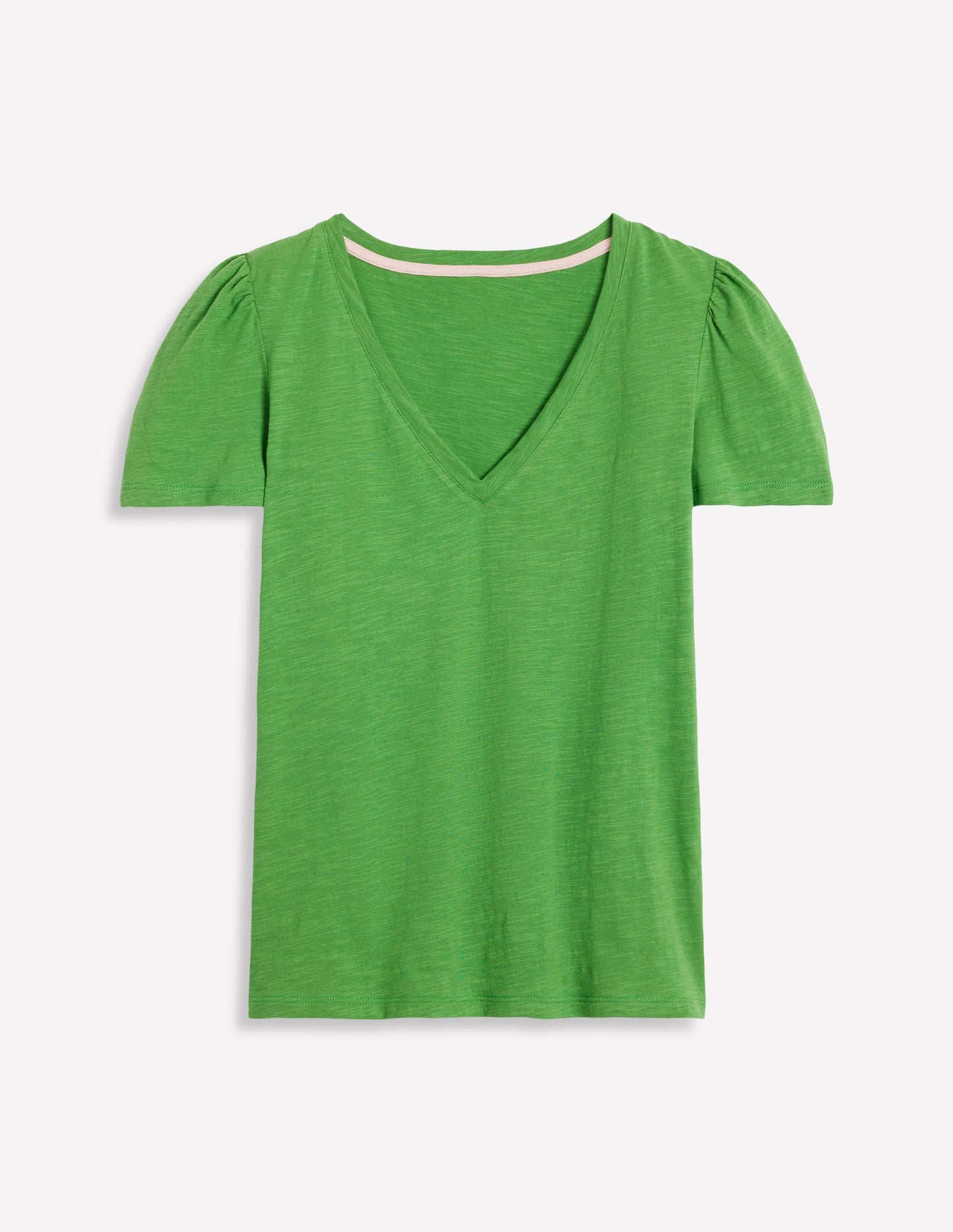 Short Sleeve V Neck T-shirt-Paradise Green