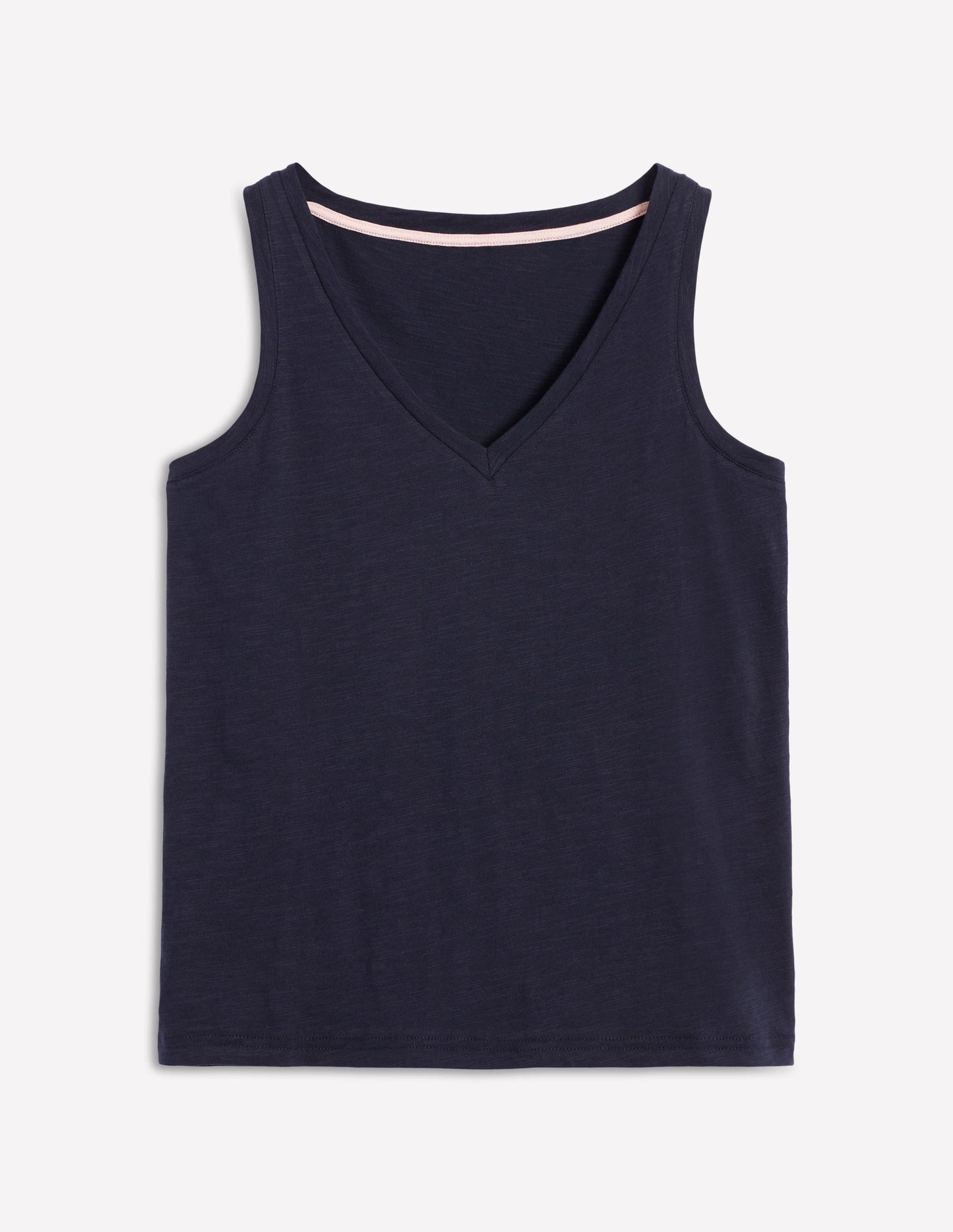 Regular V-Neck Slub Tank-Navy