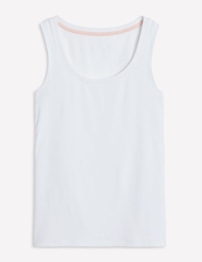 Essential Scoop-Neck Tank-White