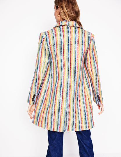 Lincoln Stripe Coat-Rainbow Twill Stripe