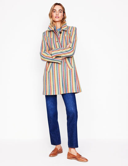 Lincoln Stripe Coat-Rainbow Twill Stripe