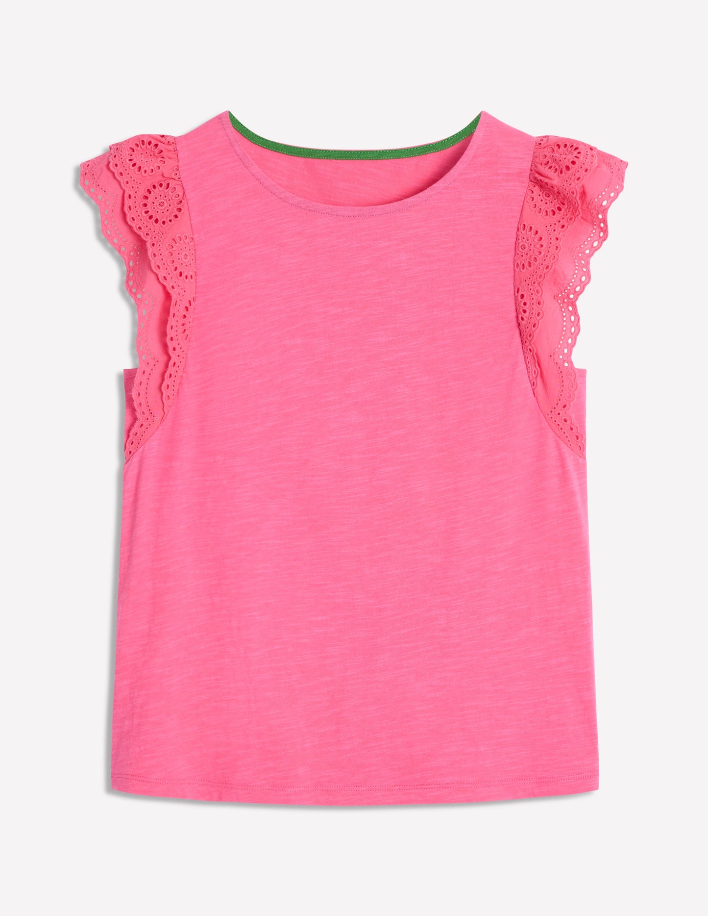 Belle Broderie Sleeve Top-Pink Rose