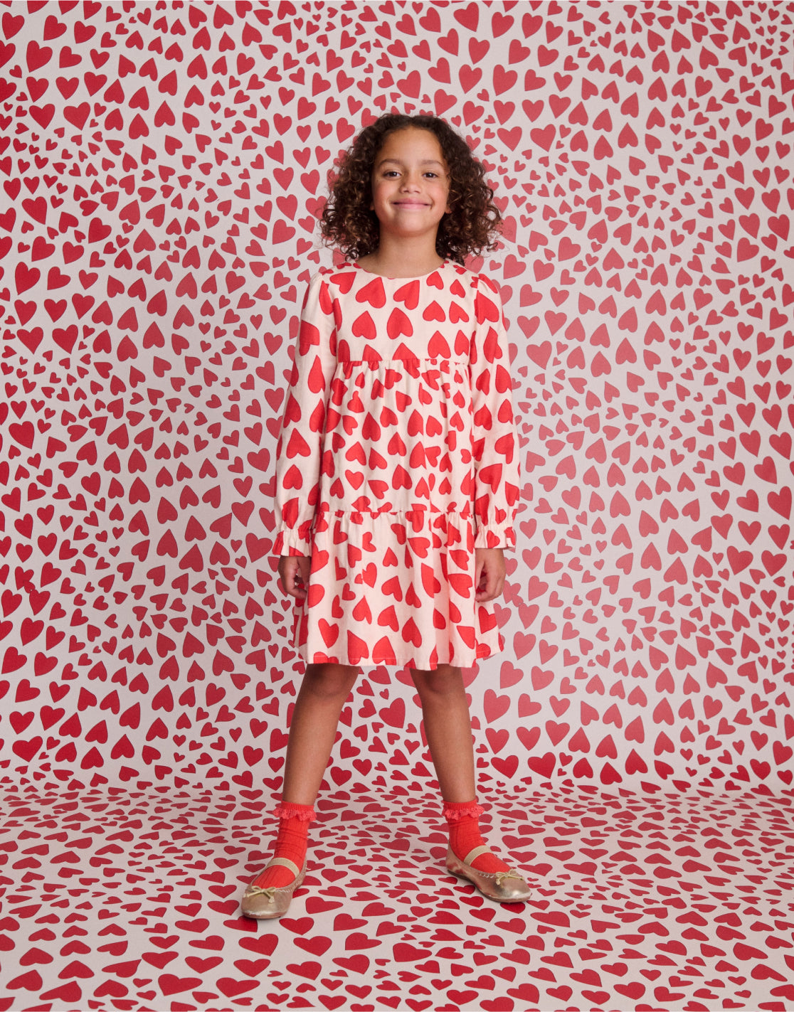 Girl wearing a Boden dress